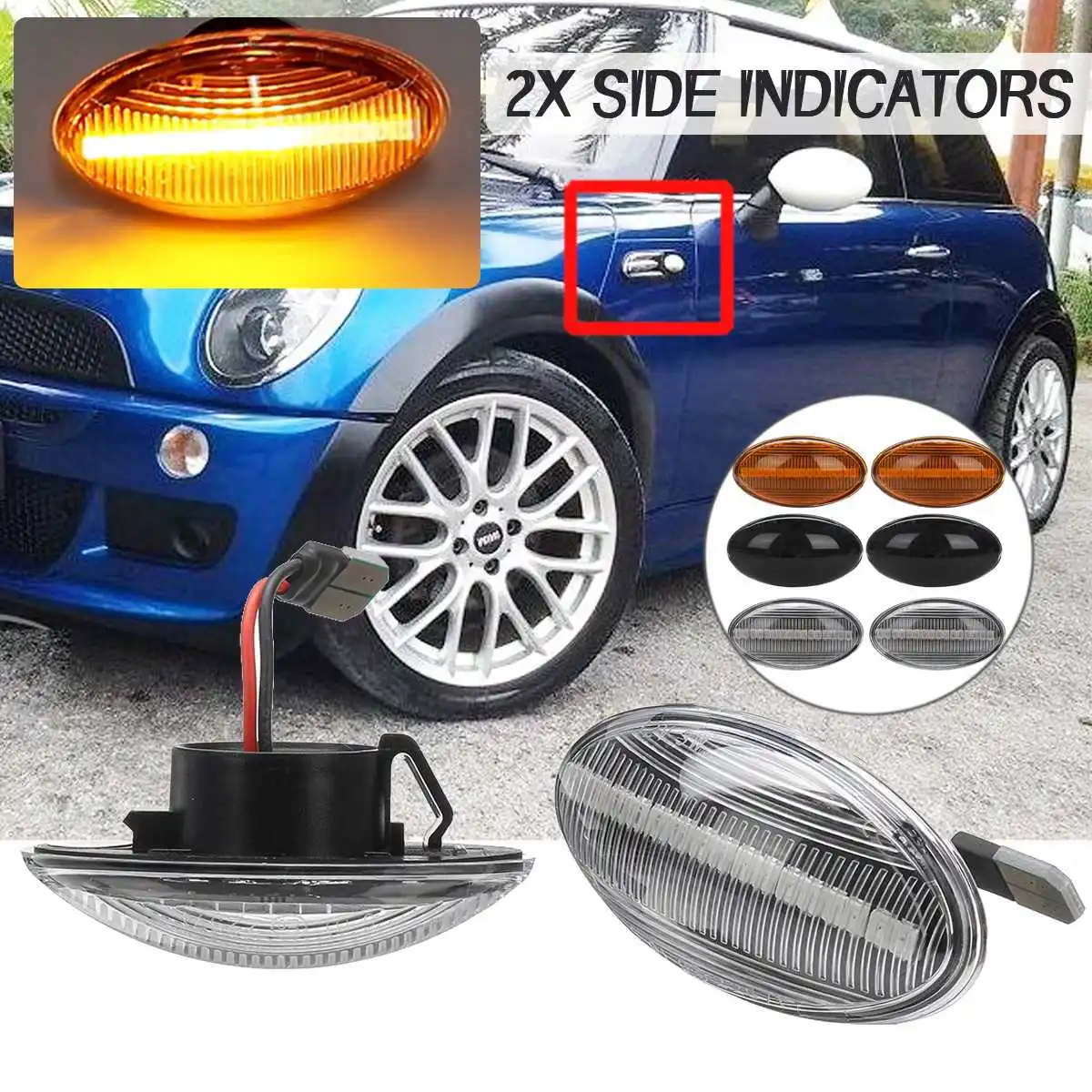 2x Flowing Side Repeater Lamp Dynamic LED Marker Light Error Free Panel For BMW for MINI Cooper R50 R52 R53 2002-2008 | Автомобили и