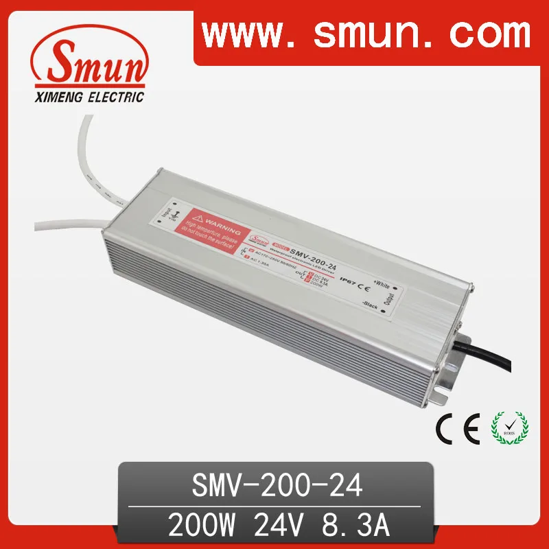 

200W 24V 8A IP67 Switching Power Supply Waterproof LED Driver Hot Sale with CE ROHS SMV-200-24