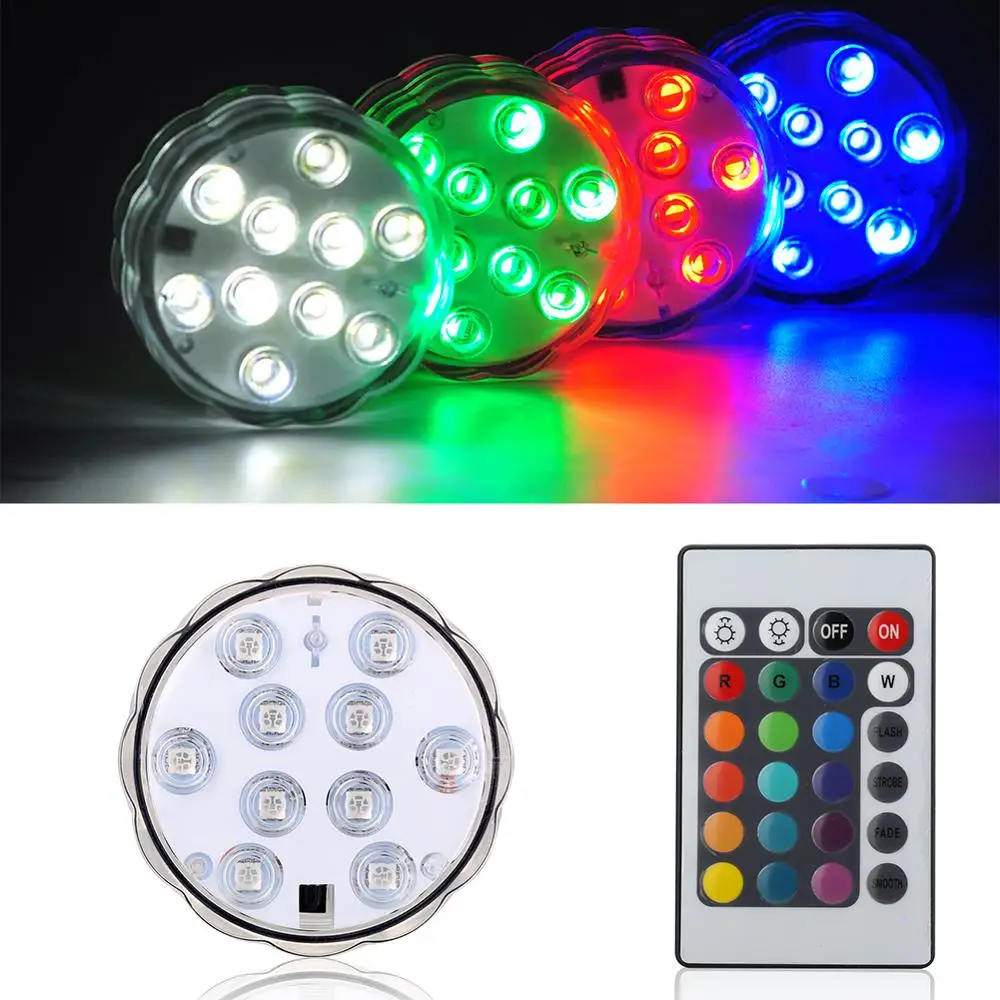 

1piece/lot Remote Controlled 3AAA Battery Operated Multi-colors Submersible LED Light for Holiday Party Decoration