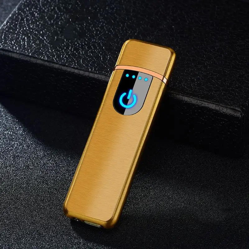 Mini USB Charging Sensor Touch Screen Electronic Tungsten Cigarette Lighter Flameless Rechargeable Windbreak
