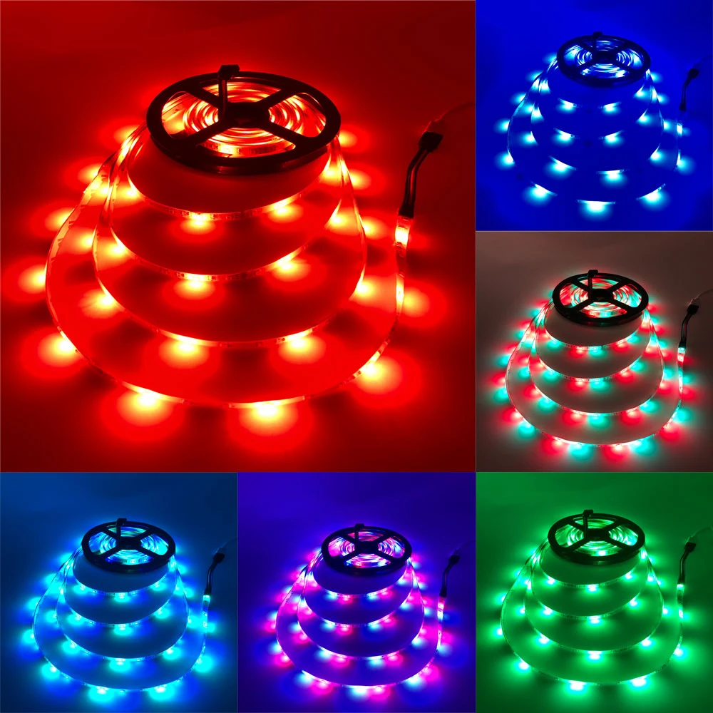 Hviero 5M 2835 300Led Led Strip IP65 Waterproof RGB Light DC 12V Flexible Lighting String Home Decoration Lamp Ribbon Tape Desk Lamp