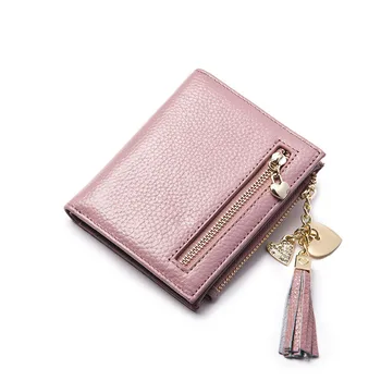 Cow Genuine Leather Women Short Wallet Tassel Zipper Coin Small Clutch Pendant Purse Bag Short For Girls Female Credit Card TH55
Cow Genuine Leather Women Short Wallet Tassel Zipper Coin Small Clutch Pendant Purse Bag Short For Girls Female Credit Card TH55