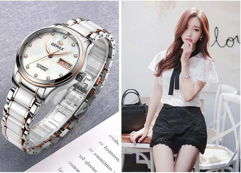 GEMAX Women Watches Waterproof Automatic Mechanical Watch Ladies Fashion Top Brand Diamond Calendar Ceramic Sapphire MIYOTA 2017 (5)