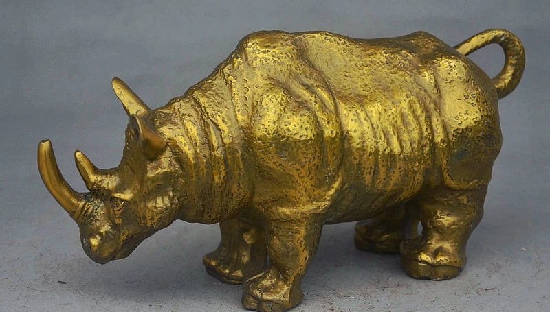 10" China FengShui Brass Wealth Auspicious Strong Africa Rhino Rhinoceros Statue
10" China FengShui Brass Wealth Auspicious Strong Africa Rhino Rhinoceros Statue