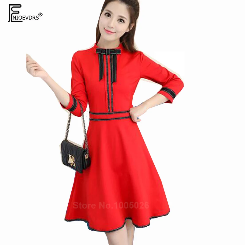 A Line Dresses Women Fashion Autumn Fall Design Cute Bow Sweet Slim Girls Three Quarter Vintage Red Little Black Dress 8331
A Line Dresses Women Fashion Autumn Fall Design Cute Bow Sweet Slim Girls Three Quarter Vintage Red Little Black Dress 8331