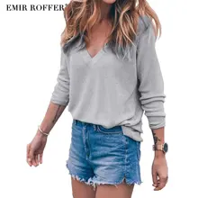 EMIR ROFFER 2018 Fashion Spring Women's Sweater Sexy V Neck Loose Knitting Female Jumper Pullover Knitwear Clothing
EMIR ROFFER 2018 Fashion Spring Women's Sweater Sexy V Neck Loose Knitting Female Jumper Pullover Knitwear Clothing