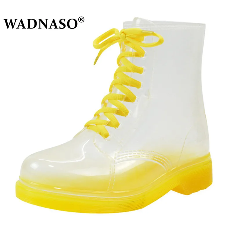 WADNASO New Women Rainboots Transparent Waterproof Boot Colorful Autumn Rubber Shoes Rainboot Woman Ankle Boots black white blue
WADNASO New Women Rainboots Transparent Waterproof Boot Colorful Autumn Rubber Shoes Rainboot Woman Ankle Boots black white blue