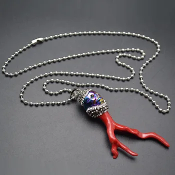 Cool Glass Crystal Skull Red Resin Coral Tree Branch Shape Pendant 24" Ball Chains Necklace
Cool Glass Crystal Skull Red Resin Coral Tree Branch Shape Pendant 24" Ball Chains Necklace