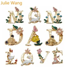 Julie Wang 1 Pack Gold Tone "Esperança" "Sonho" "Amor" "Vida" Letras Esmalte aphabets Encantos Colar Pingente Fazer Jóias Acessório(China)