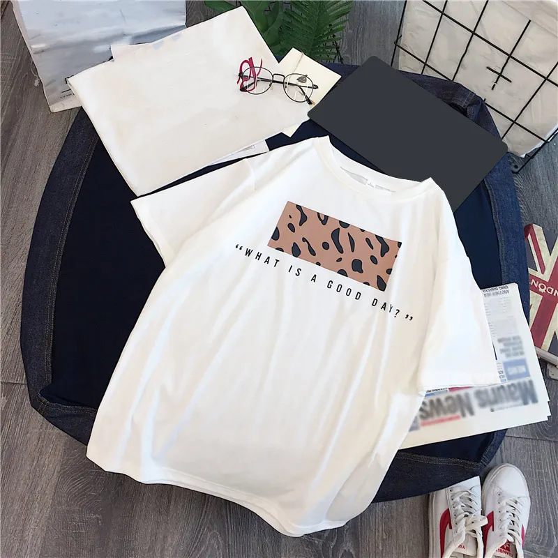 Harajuku Leopard Women's Tshirt Top Short Sleeve Letter Print Hip Hop Loose T-shirts Women 2019 Summer Spring Female Tees Shirts
Harajuku Leopard Women's Tshirt Top Short Sleeve Letter Print Hip Hop Loose T-shirts Women 2019 Summer Spring Female Tees Shirts