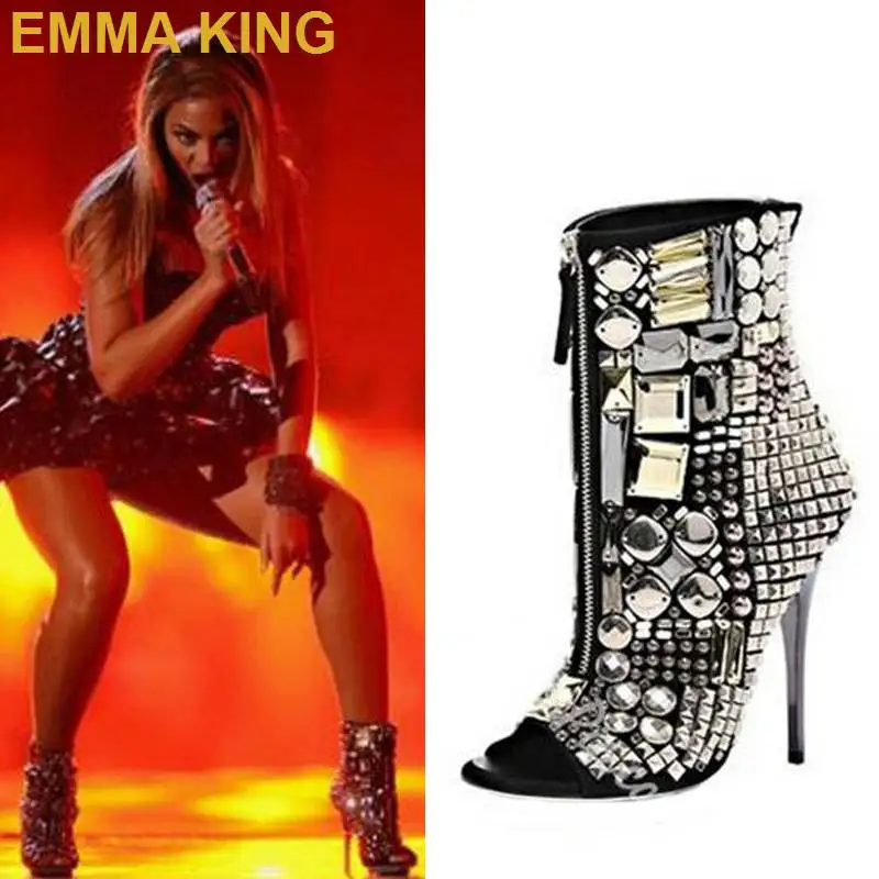 Beyonce Sandals Boots Women High Heels Shoes Full Crystal Rhinestones Ankle Boots For Woman Peep Toe Stiletto Sandals Summer New
Beyonce Sandals Boots Women High Heels Shoes Full Crystal Rhinestones Ankle Boots For Woman Peep Toe Stiletto Sandals Summer New