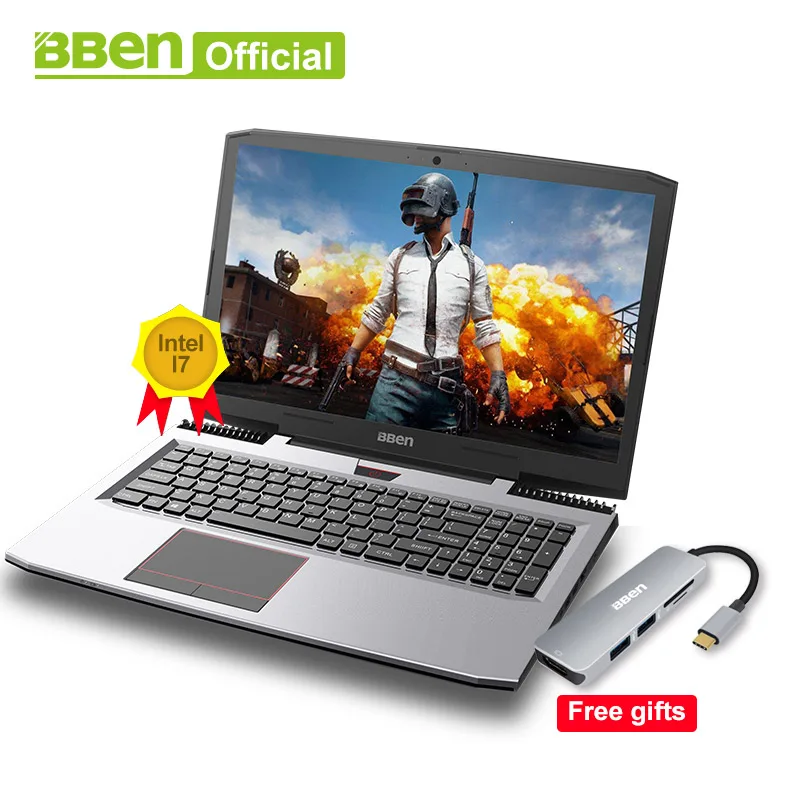 BBEN G16 laptop i7 7700HQ 15.6 inch gaming Notebook fast running 32GBRAM+512GB SSD+2TB HDD 1920×1080 FHD wifi IPS screen