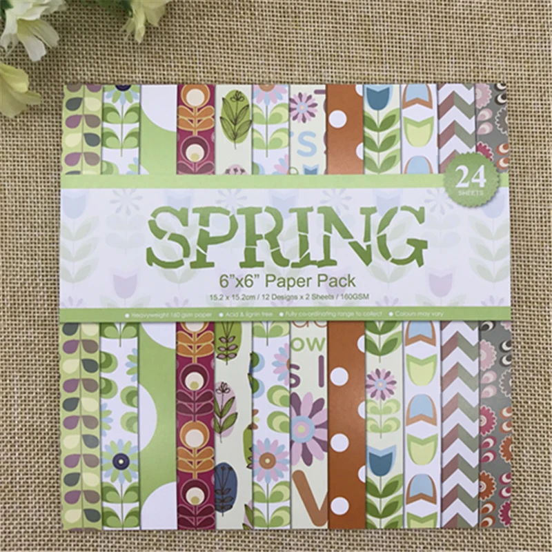 6"X6"the Spring patterned paper Scrapbooking paper pack handmade craft paper craft Background pad
6"X6"the Spring patterned paper Scrapbooking paper pack handmade craft paper craft Background pad