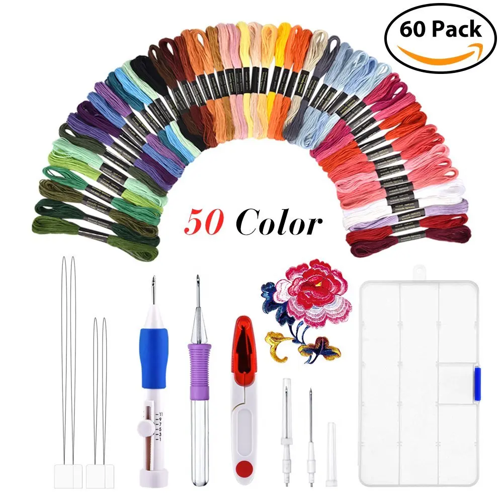 Embroidery Punching Needle Set 50 Colors Thread Embroidery Punch Stitching Knitting Pen Kit DIY Sewing Accessories With Tweezer
Embroidery Punching Needle Set 50 Colors Thread Embroidery Punch Stitching Knitting Pen Kit DIY Sewing Accessories With Tweezer