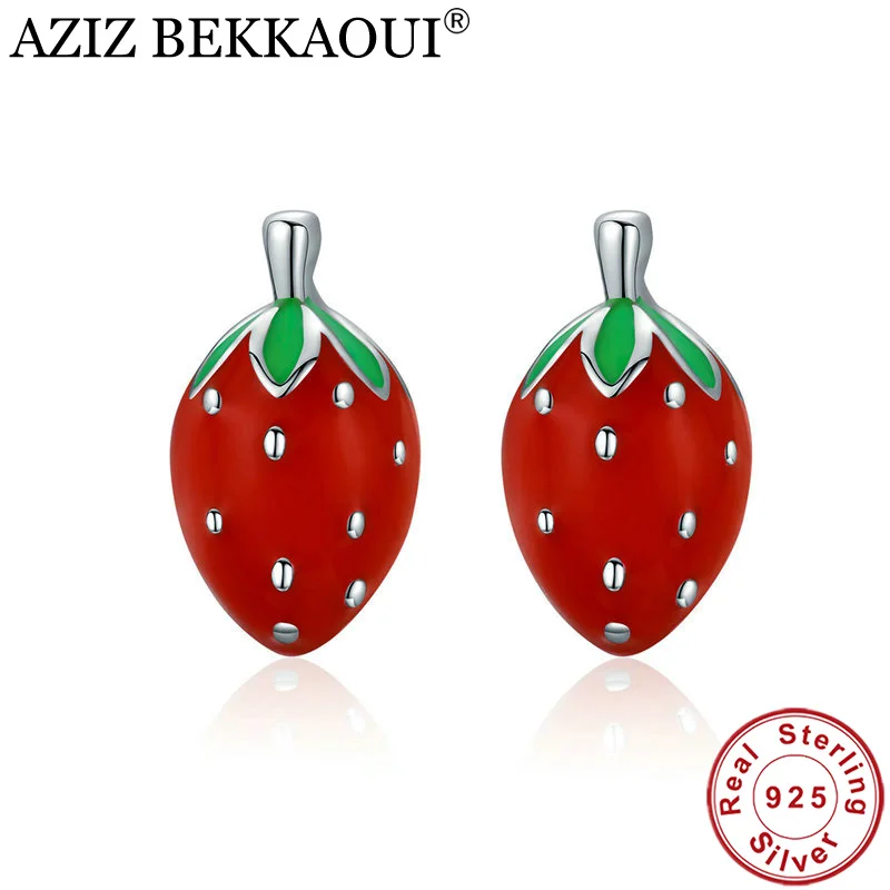 AZIZ BEKKAOUI Real 925 Sterling Silver Small Cute Red Strawberry Stud Earrings for Women Girl Lovely Sterling Silver Jewelry
AZIZ BEKKAOUI Real 925 Sterling Silver Small Cute Red Strawberry Stud Earrings for Women Girl Lovely Sterling Silver Jewelry