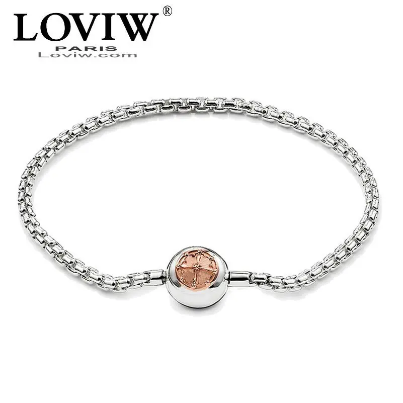 Bracelets Rose Gold Link Chain Sterling Silver new Fashion Jewelry For Women Trendy Gift Thomas sabor Style Diy beads Bracelet
Bracelets Rose Gold Link Chain Sterling Silver new Fashion Jewelry For Women Trendy Gift Thomas sabor Style Diy beads Bracelet