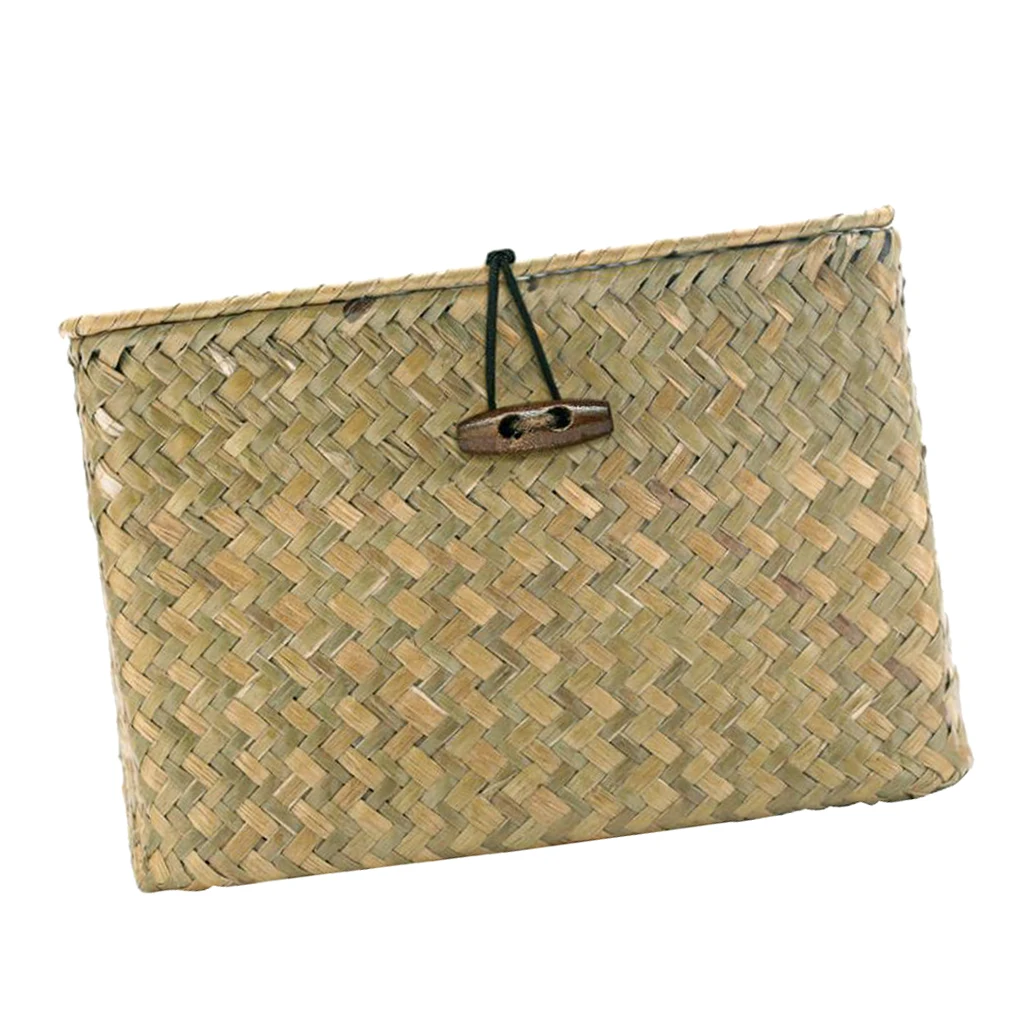 Seaweed Woven Storage Basket Bin Box Organizer Container Drawer for Home Office Dorm Loft Organization