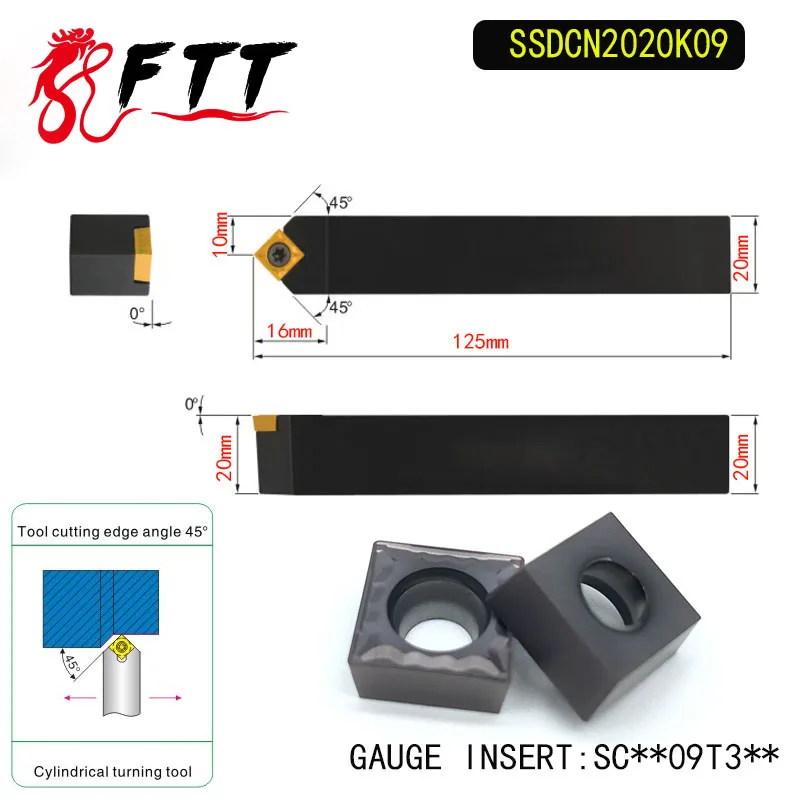 SSDCN2020K09 45 Degrees External Turning Tool Holder For SCMT09T304 Used on CNC Lathe Machine
SSDCN2020K09 45 Degrees External Turning Tool Holder For SCMT09T304 Used on CNC Lathe Machine