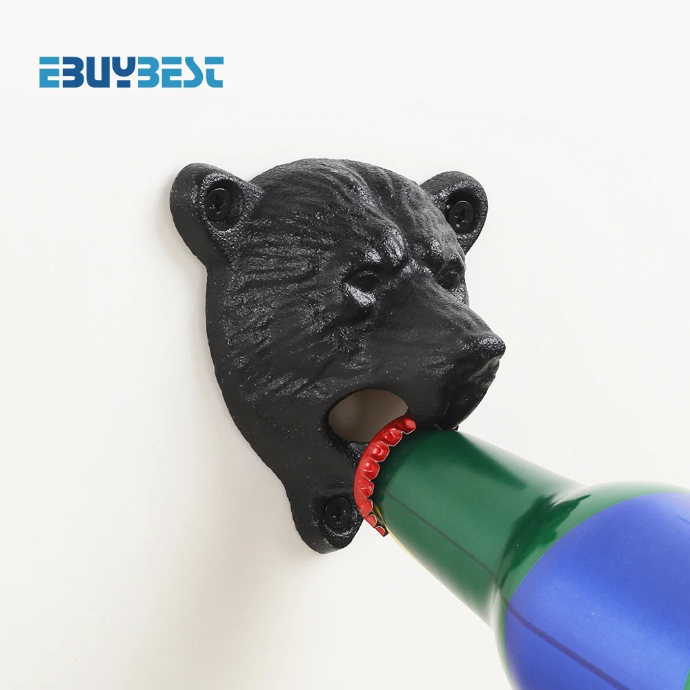 Bottle Opener Cast Iron Wall Bottle Opener Bear Head Wall Mounted Bottle Bar Glass Bottle Cap Beer Opener Kitchen tools 
Bottle Opener Cast Iron Wall Bottle Opener Bear Head Wall Mounted Bottle Bar Glass Bottle Cap Beer Opener Kitchen tools