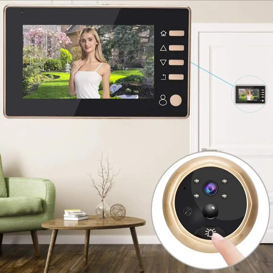 4.3in Door Eye Camera Camera Doorbell Motion Detection Shooting Recording Display Video Viewer Digital Door Camera
4.3in Door Eye Camera Camera Doorbell Motion Detection Shooting Recording Display Video Viewer Digital Door Camera