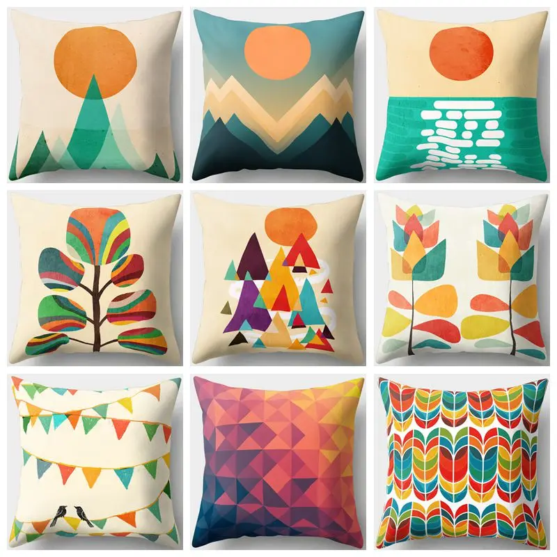 Colorful Sun Moon Mountain Gold Peaks Rivers Geometric Abstract Pattern Colorful Retro Cushion Cover Sofa Pillow Case
Colorful Sun Moon Mountain Gold Peaks Rivers Geometric Abstract Pattern Colorful Retro Cushion Cover Sofa Pillow Case