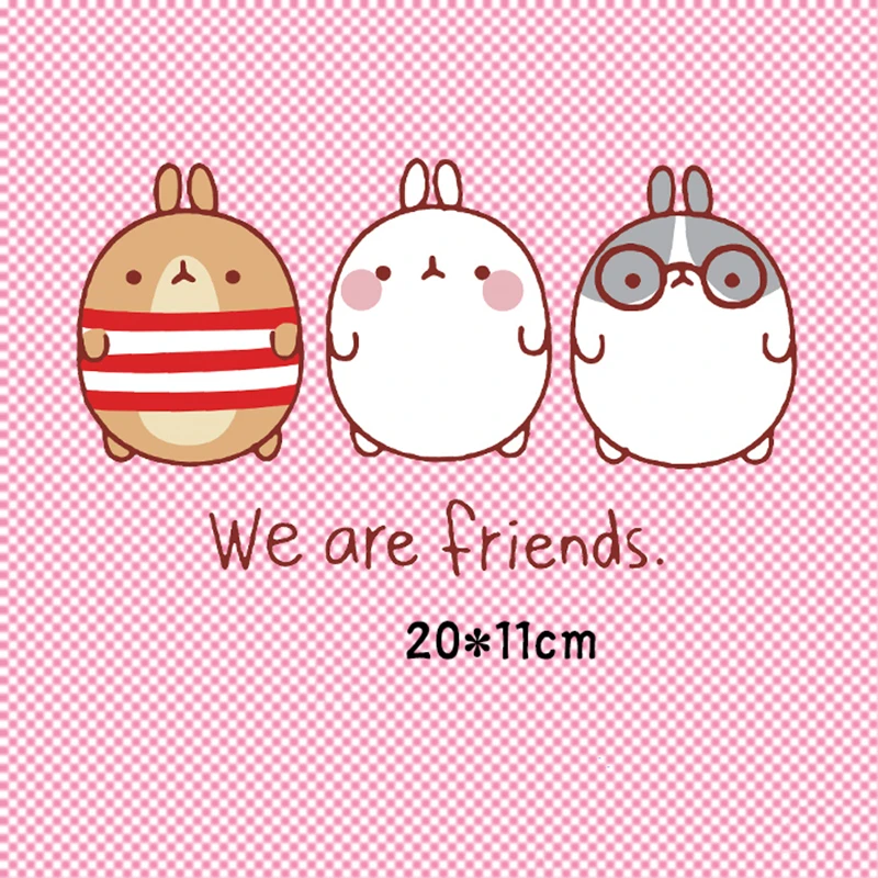 20x11cm Three Cartoon Rabbits Patch T-shirt Press Sticker Washable Iron On Transfers Patches For T Shirt for Friends
20x11cm Three Cartoon Rabbits Patch T-shirt Press Sticker Washable Iron On Transfers Patches For T Shirt for Friends
