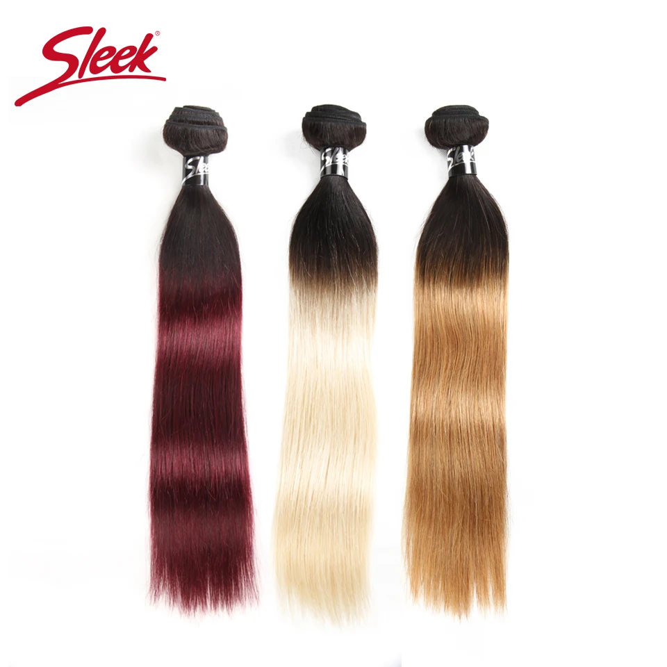 Sleek 3 Bundles Deal Ombre Brazilian Hair Weave Bundles T1B/27 T1B/30 1B/613 Straight Human Hair Weave Remy Hair Extensions
Sleek 3 Bundles Deal Ombre Brazilian Hair Weave Bundles T1B/27 T1B/30 1B/613 Straight Human Hair Weave Remy Hair Extensions