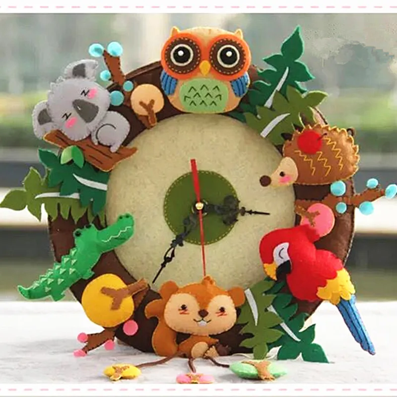 Nonwoven Felt Wall Clock Free Cutting Felt Material DIY Sewing Package Forest Animal Handmade Cloth Clock for Craft Decoration
Nonwoven Felt Wall Clock Free Cutting Felt Material DIY Sewing Package Forest Animal Handmade Cloth Clock for Craft Decoration