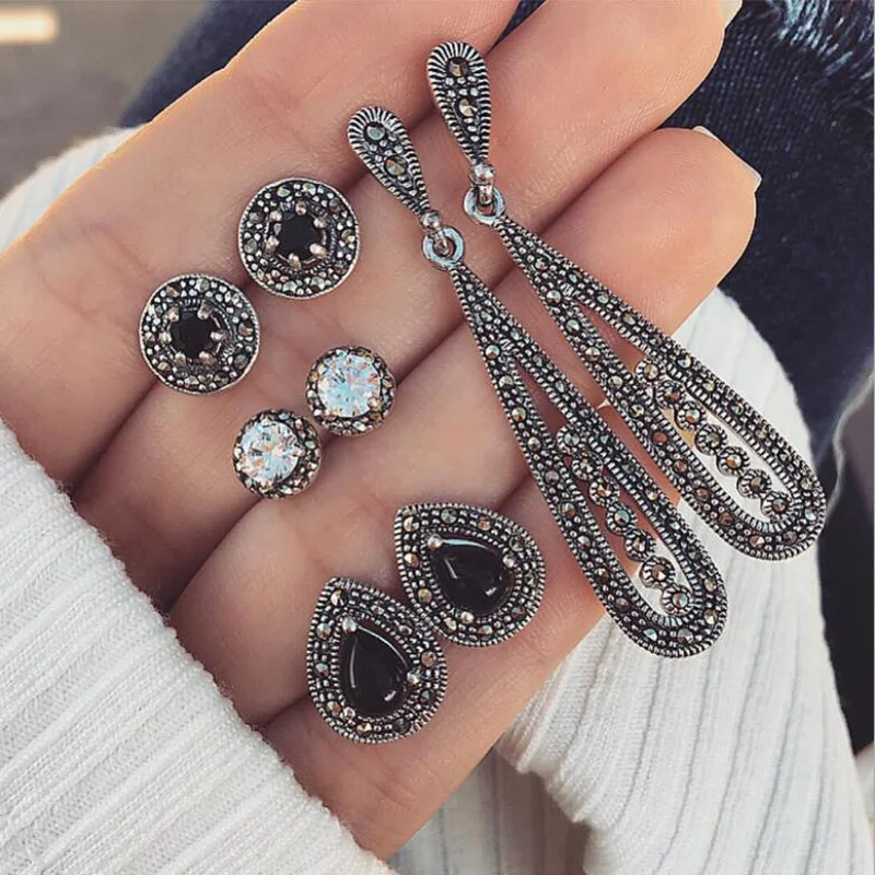 RscvonM Women Crystal Earrings for Women Boucle D'oreille Jewelry Bohemian Stud Earring Set White Droplets Brincos 4 Pairs/ set
RscvonM Women Crystal Earrings for Women Boucle D'oreille Jewelry Bohemian Stud Earring Set White Droplets Brincos 4 Pairs/ set