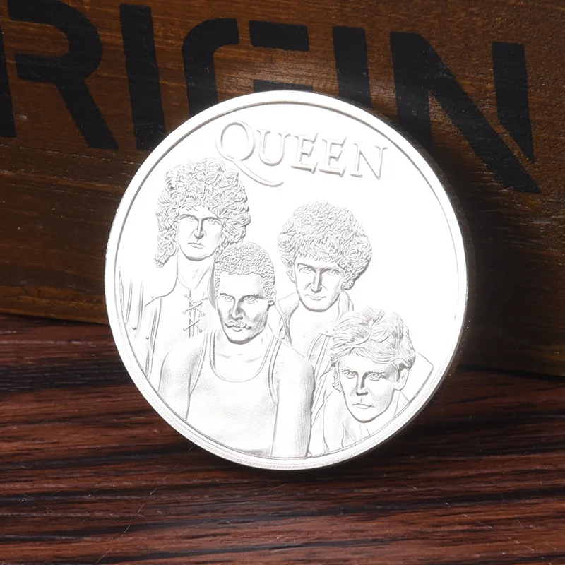 Rock Singer Freddie Mercury Figure Band Queen Silver Plated Commemorative Coin Freddie Mercury Fans Gift Collection Toy
Rock Singer Freddie Mercury Figure Band Queen Silver Plated Commemorative Coin Freddie Mercury Fans Gift Collection Toy