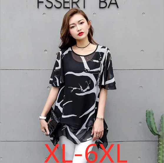 2019 ladies summer plus size top for women casual loose large size ruffles short sleeve long chiffon shirt black 4XL 5XL 6XL 7XL
2019 ladies summer plus size top for women casual loose large size ruffles short sleeve long chiffon shirt black 4XL 5XL 6XL 7XL