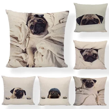 Fashion Cartoon Animal Cushion Cover Pug Dog Children 45*45cm Square Wrap Quilt Decor Car Sofa Throw Pillowcase Almofada Cojines 
Fashion Cartoon Animal Cushion Cover Pug Dog Children 45*45cm Square Wrap Quilt Decor Car Sofa Throw Pillowcase Almofada Cojines