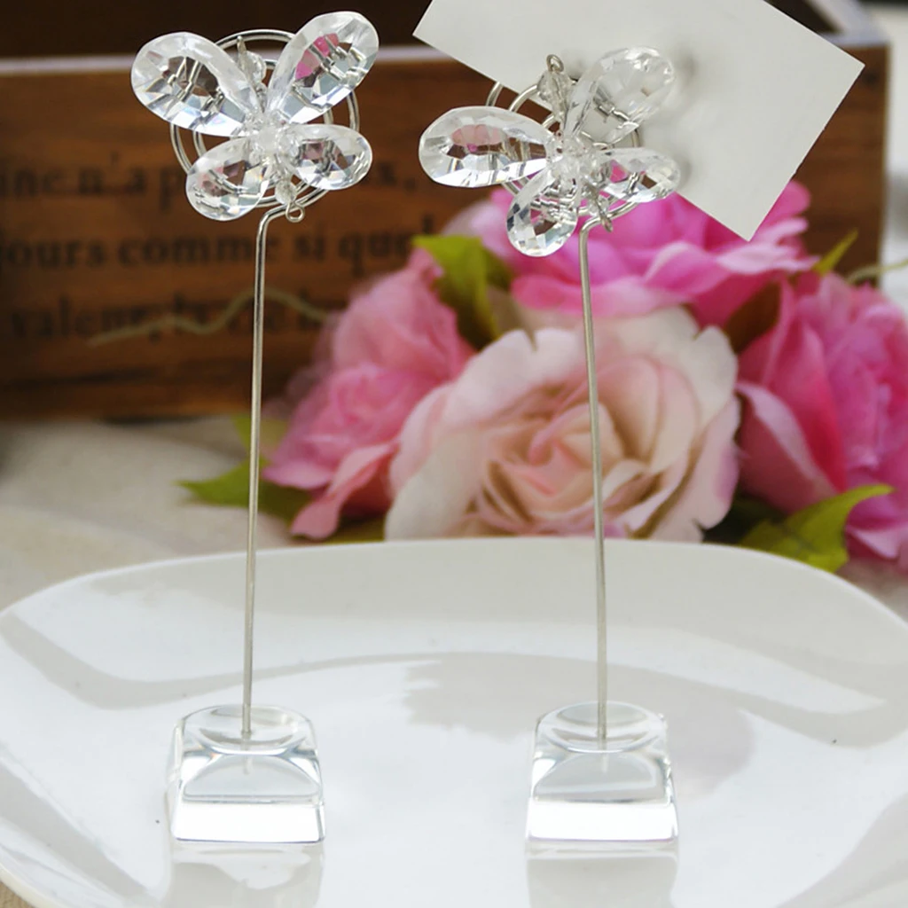 Crystal Butterfly Wedding Table Place Decoration Name Card Clip Stand Holder Wedding Birthday Baby Shower Party Favor Supply Crystal Butterfly Wedding Table Place Decoration Name Card Clip Stand Holder Wedding Birthday Baby Shower Party Favor Supply