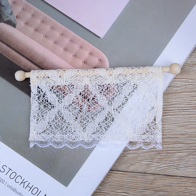 1pc Miniature Doll House lace Curtains Dollhouse Miniatures 1:12 Accessories Furniture DIY Decoration window valance | Игрушки и хобби