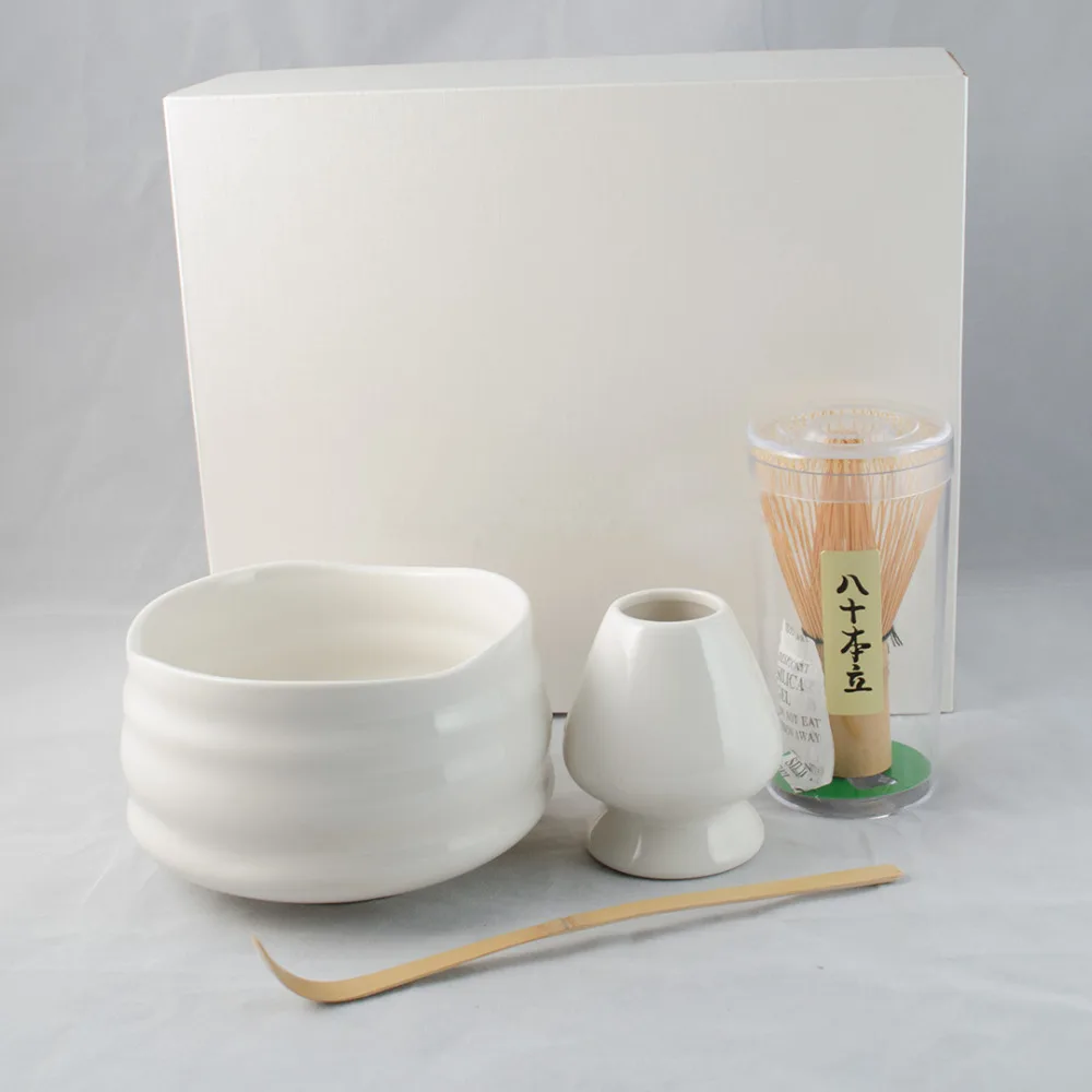 Super 4in1 White Giftset of Matcha Green Tea Tools Porcelain Matcha Bowl Handmade Japanese Bamboo Chasen Whisk Holder and Scoop
Super 4in1 White Giftset of Matcha Green Tea Tools Porcelain Matcha Bowl Handmade Japanese Bamboo Chasen Whisk Holder and Scoop