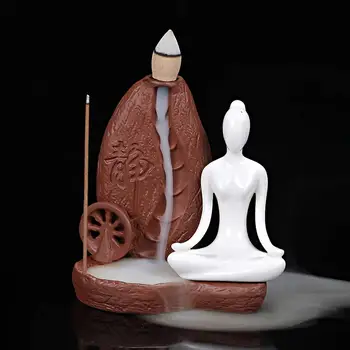 ERMAKOVA Yoga Incense Burner Ceramic Incense Stick Holder Ceramic Backflow Incense Burner Yoga Figurine Home Office Decoration
ERMAKOVA Yoga Incense Burner Ceramic Incense Stick Holder Ceramic Backflow Incense Burner Yoga Figurine Home Office Decoration
