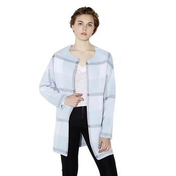 Blue Plaid Casual Button Coat Women O-neck Long Sleeves Check Single Breasted Leisure Knitting Cardigan For Women TA02800050
Blue Plaid Casual Button Coat Women O-neck Long Sleeves Check Single Breasted Leisure Knitting Cardigan For Women TA02800050
