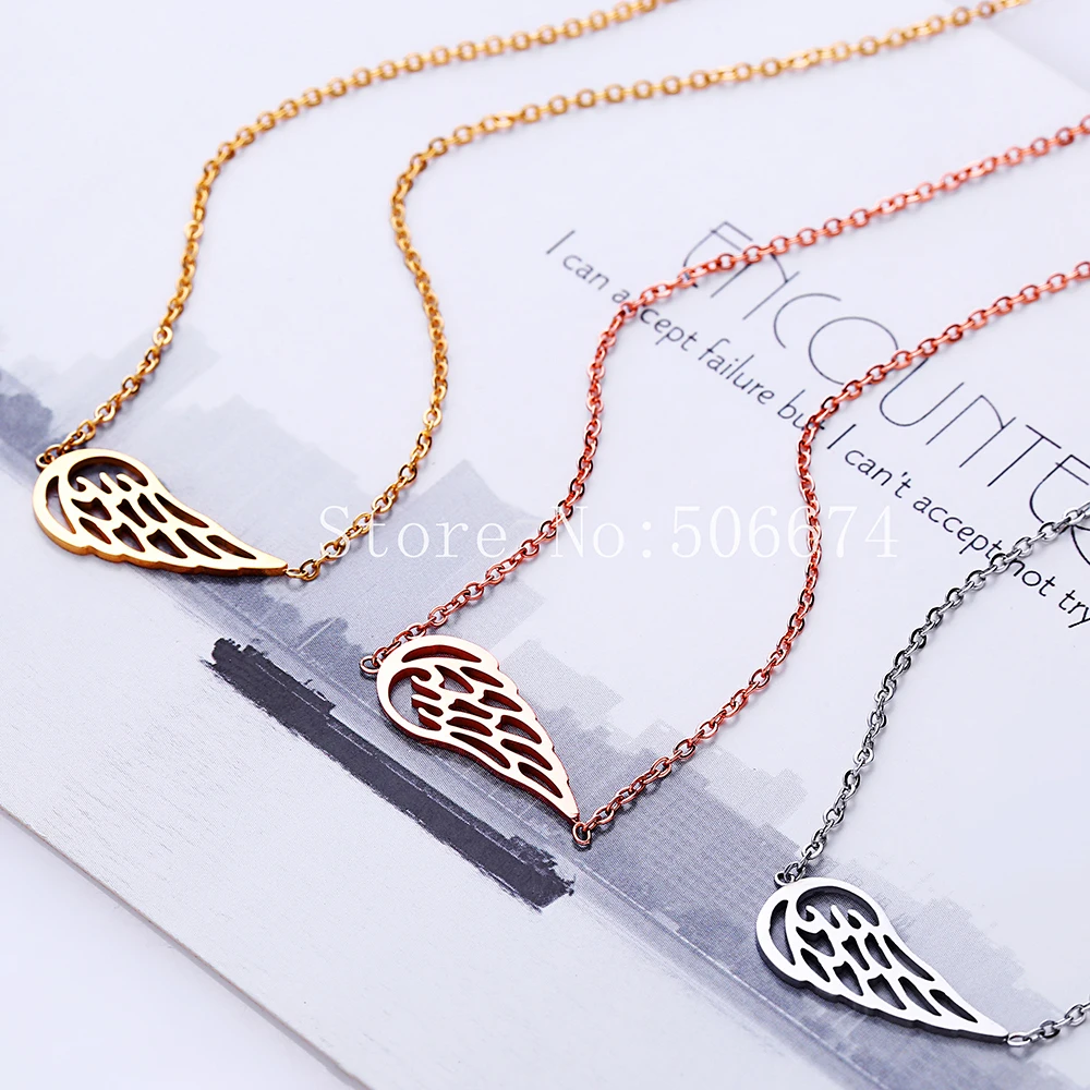 2019 Vintage Feather Angel Wing Necklace cute Stainless Steel Pendant Choker Jewelry with 60cm Chain Women Gift
2019 Vintage Feather Angel Wing Necklace cute Stainless Steel Pendant Choker Jewelry with 60cm Chain Women Gift