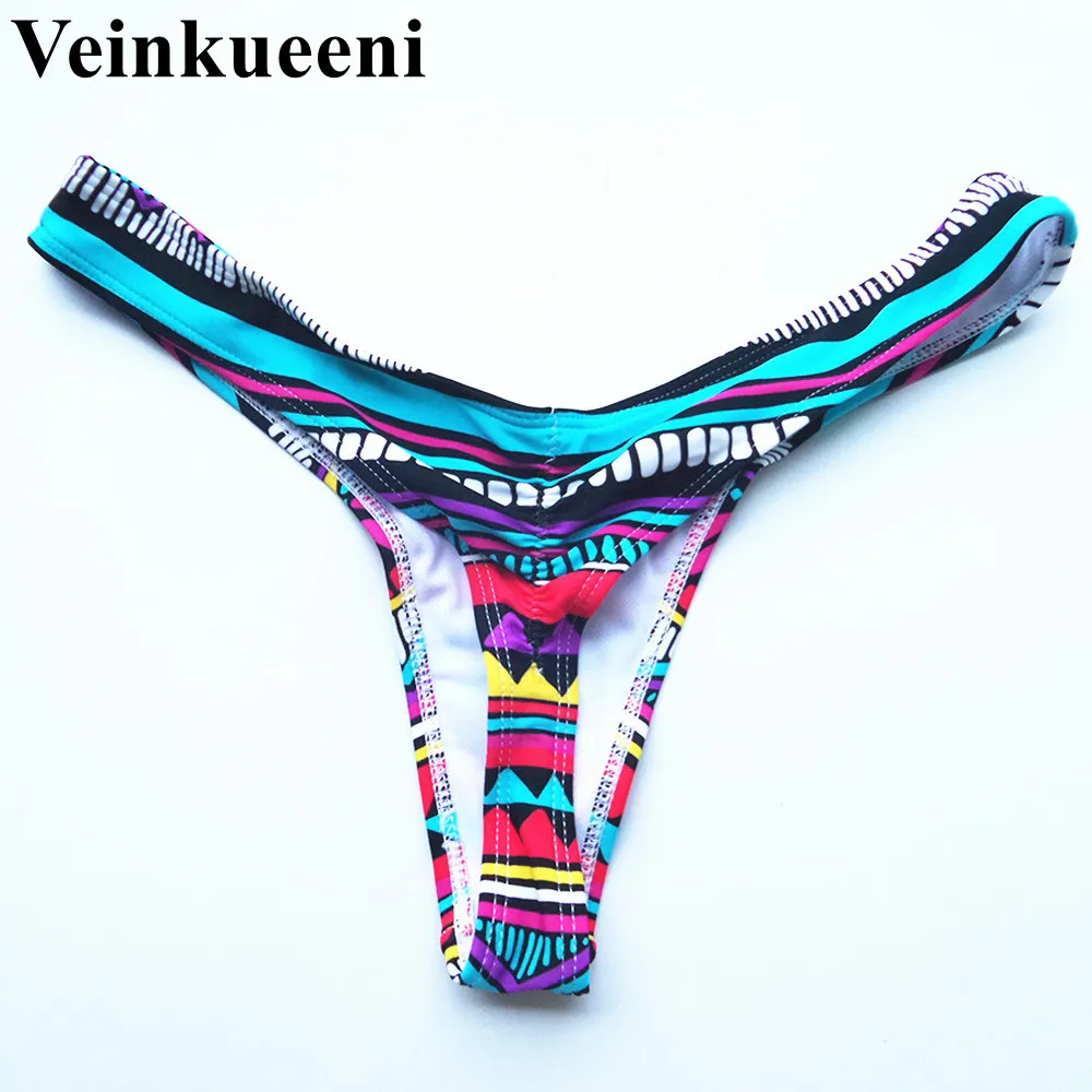 2021 Red Flower V Shape Sexy Brazilian Bikini Bottom Brasil Female