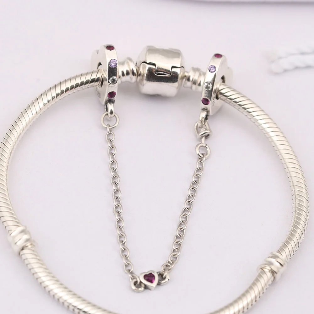 real 925 Sterling Silver Bright Hearts Safety Chain Pink Crystals Fit Pandora European Bracelets Jewelry
real 925 Sterling Silver Bright Hearts Safety Chain Pink Crystals Fit Pandora European Bracelets Jewelry