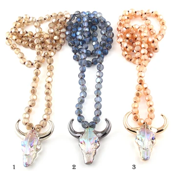 Fashion Bohemian Jewelry Facet Crystal Glass Knotted Crystal Horn Pendant Necklaces For Women Ethnic Necklace
Fashion Bohemian Jewelry Facet Crystal Glass Knotted Crystal Horn Pendant Necklaces For Women Ethnic Necklace