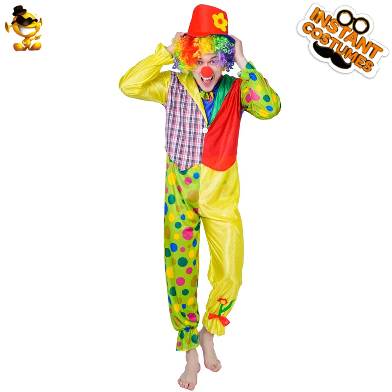 

DSPLAY Original 2019New Style Arrival Men's Funny Clown Cosplay Colour Jumpsuit Fancy Weird Dress In Carnival Party Costume Sets