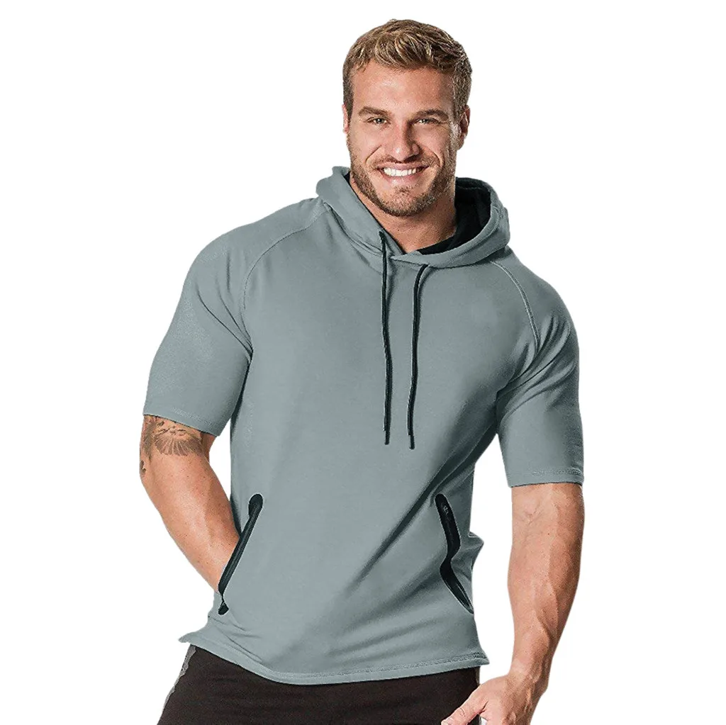 Fashion Men's Hooded Vest Summer Casual Zipper Pocket Sleeveless Shirt top Men Pullover Shirt bodybuilding fitness clothing 2019
Fashion Men's Hooded Vest Summer Casual Zipper Pocket Sleeveless Shirt top Men Pullover Shirt bodybuilding fitness clothing 2019