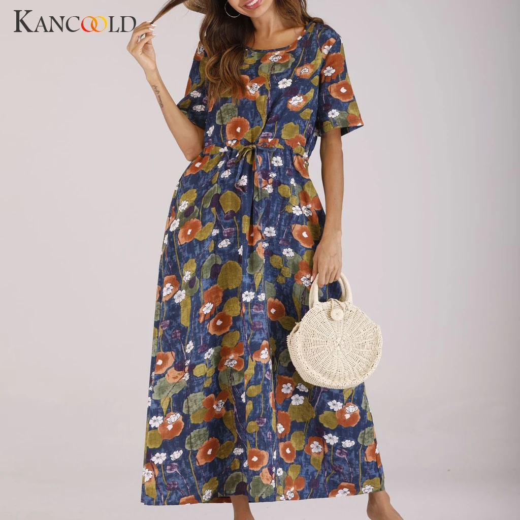 KANCOOLD dress Women Printed O-neck Short Sleeve Casual Loose Long Dress Summer Print Pockets fashion new dress women 2019Apr26
KANCOOLD dress Women Printed O-neck Short Sleeve Casual Loose Long Dress Summer Print Pockets fashion new dress women 2019Apr26
