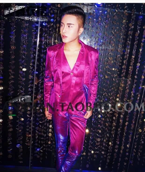Fashion Man Slim Suits DS Stage Host Dress Costumes illusion Rose Red Purple 3 pieces set Nightclub DJ Male singer show wear
Fashion Man Slim Suits DS Stage Host Dress Costumes illusion Rose Red Purple 3 pieces set Nightclub DJ Male singer show wear
