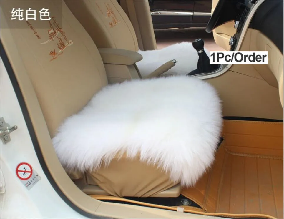 

Natural fur sheepskin car seat covers single piece for fornt seat universal size of auto cover car capes on the seat automobiles