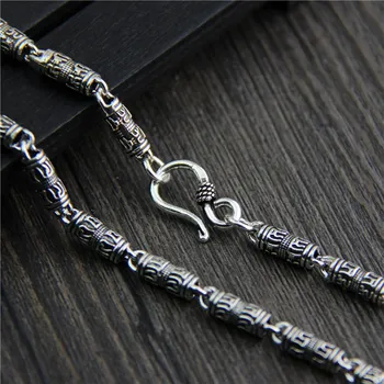 New S925 Sterling Silver man necklace Vintage personality Thai silver necklace forman six words men bare chain
New S925 Sterling Silver man necklace Vintage personality Thai silver necklace forman six words men bare chain