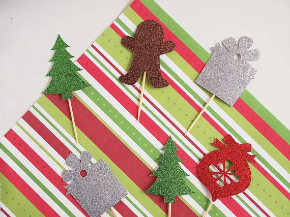 glitter Tree Gingerbread Ornament Present Christmas cupcake toppers wedding party decoration doughnut foodtoothpicks
glitter Tree Gingerbread Ornament Present Christmas cupcake toppers wedding party decoration doughnut foodtoothpicks