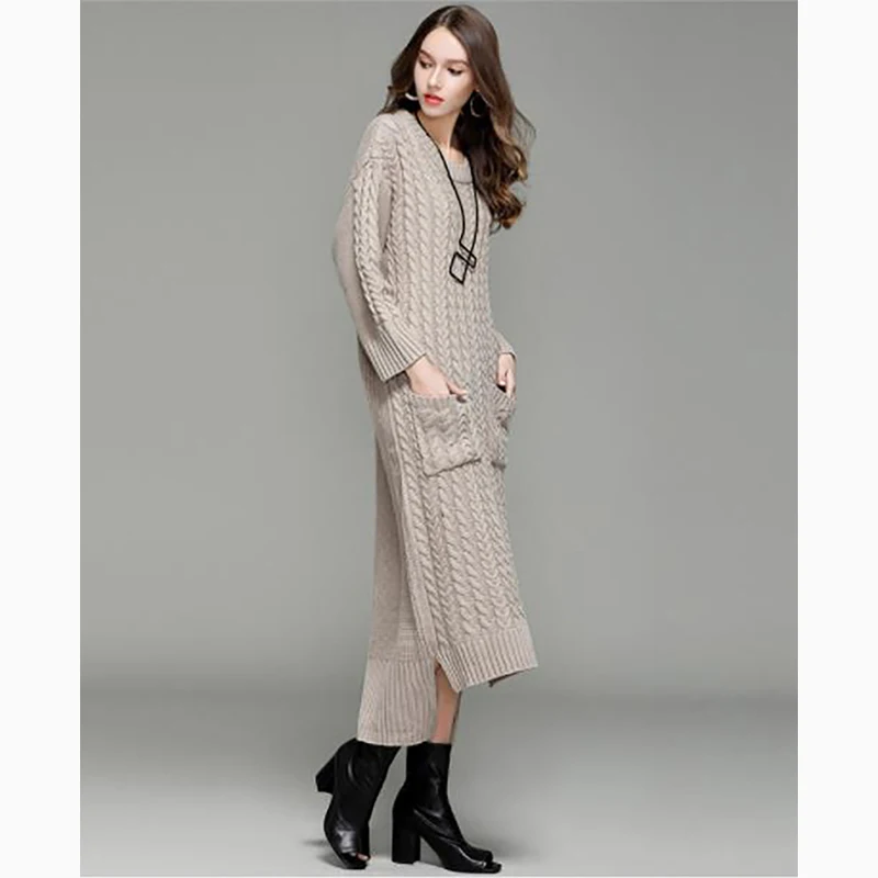 Knitted Sweater Dress Autumn Long Warm Dresses Female Vintage Irregular Hem Clothing For Lady Autumn Winter Knitted Dress Femme
Knitted Sweater Dress Autumn Long Warm Dresses Female Vintage Irregular Hem Clothing For Lady Autumn Winter Knitted Dress Femme