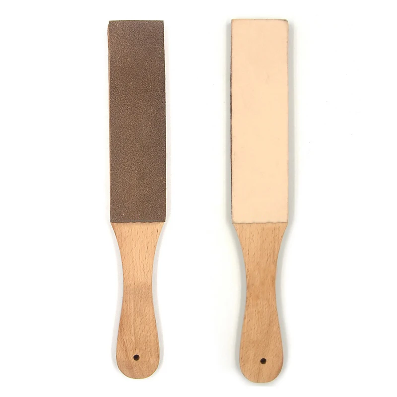 New Leather Sharpening Wood Handle Strop Tool Double Sided NO Polish Compound DIY WXV Sale
New Leather Sharpening Wood Handle Strop Tool Double Sided NO Polish Compound DIY WXV Sale